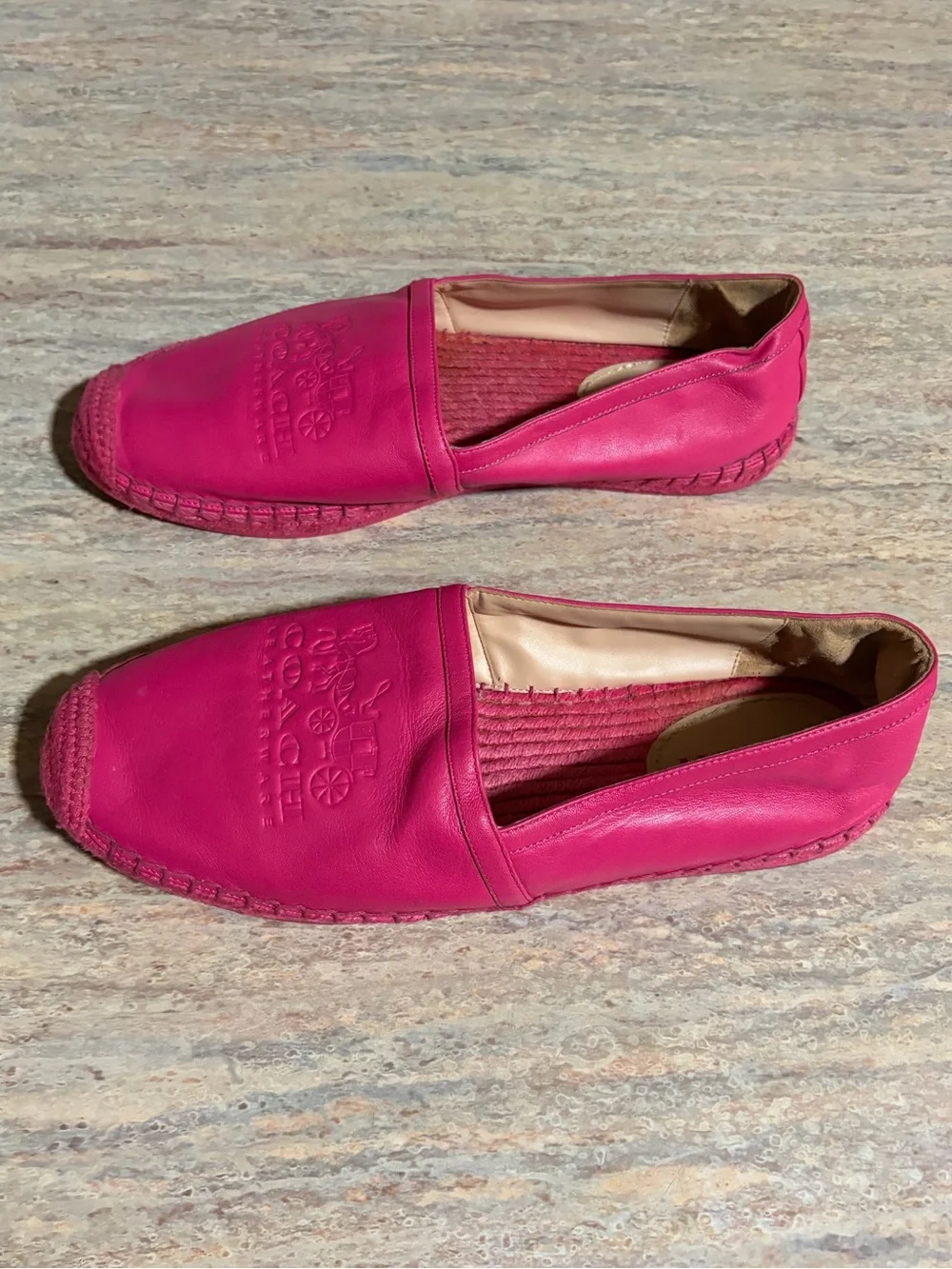 Coach Hot Pink Leather Espadrilles